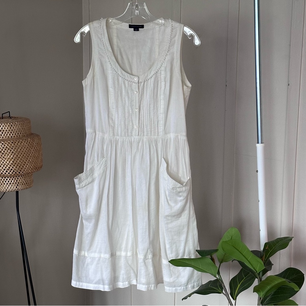 Tommy Hilfiger • White Sleeveless Button Front Cotton Dress Size 2